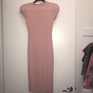 Pastel Pink Midi-Boutique Dress